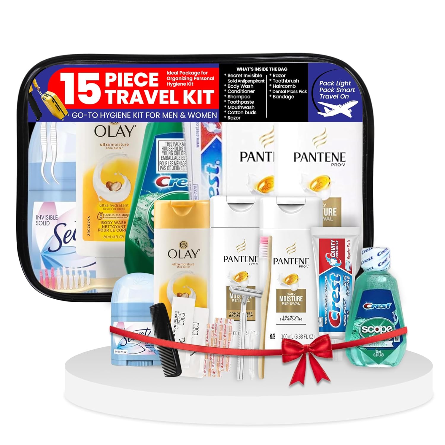 Trektote 15-Piece Travel Toiletries Kit – TSA Approved Pantene Hair Products, Toiletry Bag – Essential Toiletries Set for Men and Women – Portable, Reusable, and Perfectly Sized for Easy Packing Trektote 15-Piece Travel Toiletries Kit – TSA Approved Pantene Hair Products, Toiletry Bag – Essential Toiletries Set for Men and Women – Portable, Reusable, and Perfectly Sized for Easy Packing