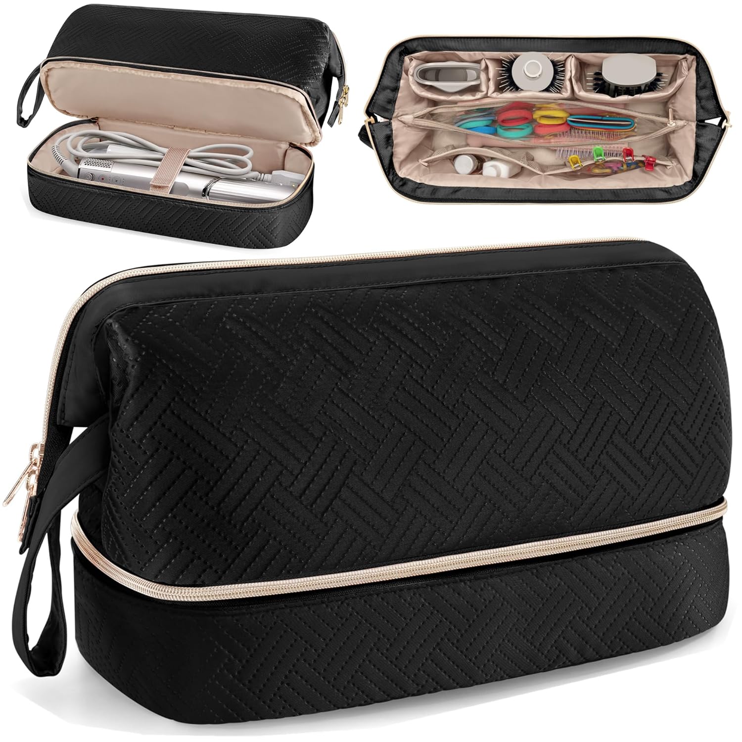 Fasrom Travel Case Compatible with Shark Flexstyle Hair Dryer, Wide-open Hair Tools Bag Compatible with Dyson Airwrap Attachments Storage for Women Travel Essentials, Black (Patent Design, Bag Only) Fasrom Travel Case Compatible with Shark Flexstyle Hair Dryer, Wide-open Hair Tools Bag Compatible with Dyson Airwrap Attachments Storage for Women Travel Essentials, Black (Patent Design, Bag Only)