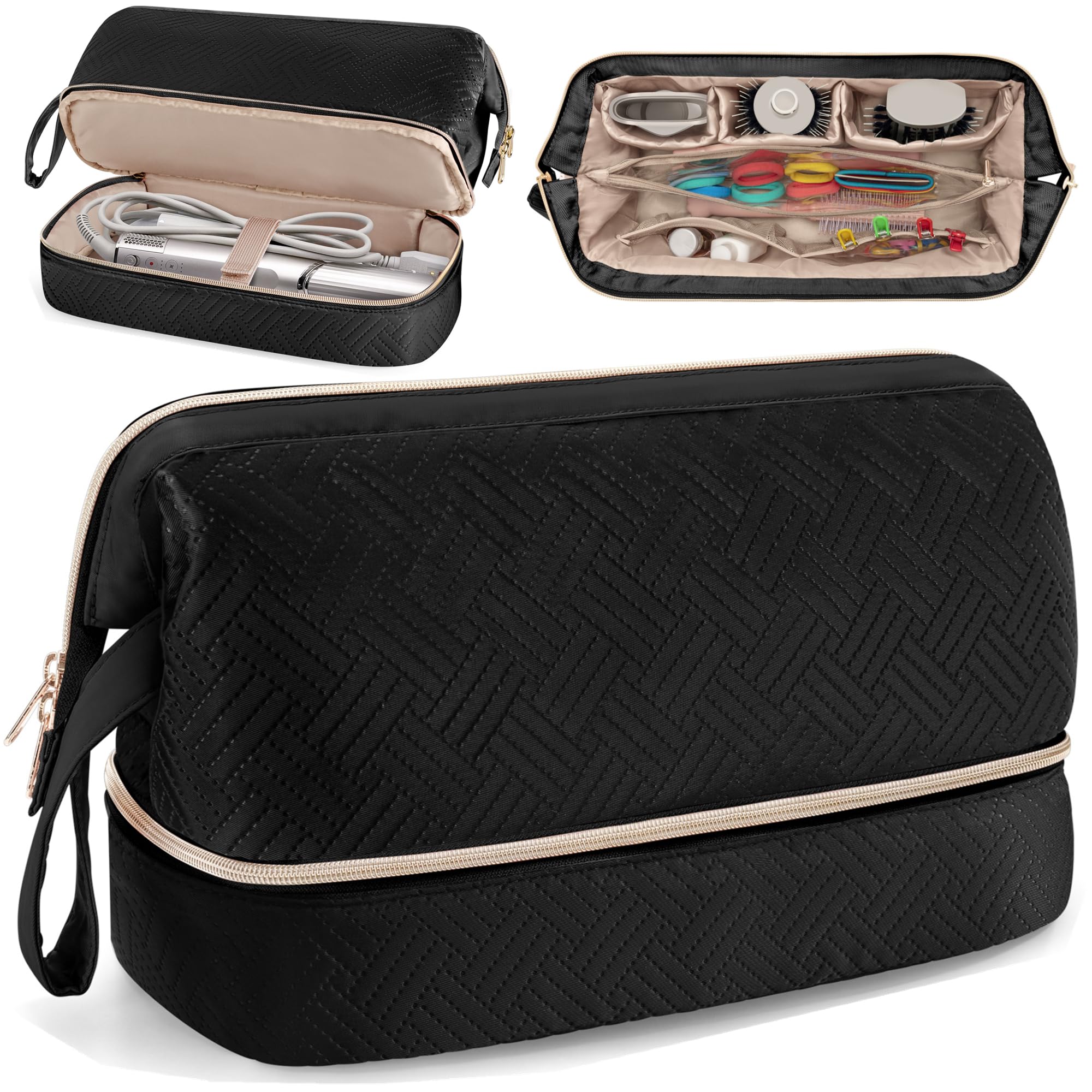 Fasrom Travel Case Compatible with Shark Flexstyle Hair Dryer, Wide-open Hair Tools Bag Compatible with Dyson Airwrap Attachments Storage for Women