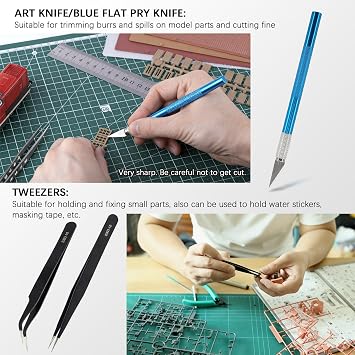 11PCS Model Tools Kit, Gundam Model Craft Set Hobby Building Tools Kit for Gundam Basic Model Assembling Building Repairing