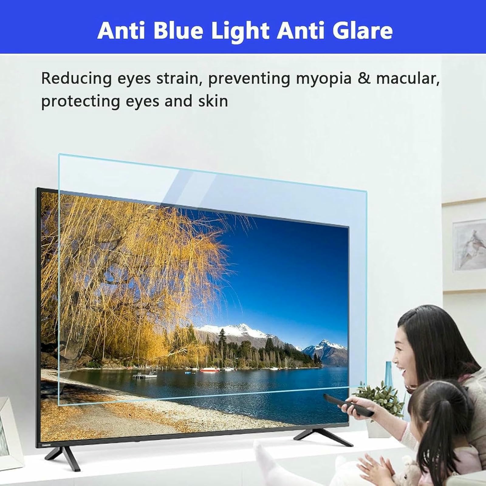 Filtro del Filtro di Protezione Antirifera E Bloccante Blu Protezione per Schermo TV A Luce Anti-Blu, Pannello di Film con Filtro Opaco Anti-Radiazione, 46in 1017 * 570 Mm