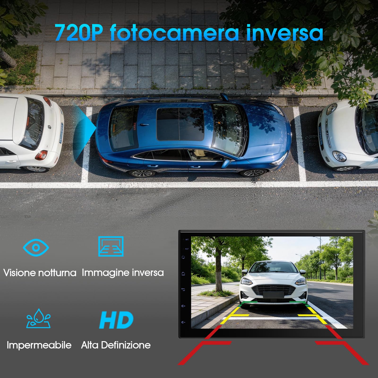 Haudio Autoradio 2 Din da 7 Pollici con Wireless CarPlay e Android Auto, Autoradio Screen IPS con Telecamera Posteriore,Mirror Link, Controllo Vocale, SWC/FM/RDS/AM, 25 Set UI a Tutte le Auto 2+32G