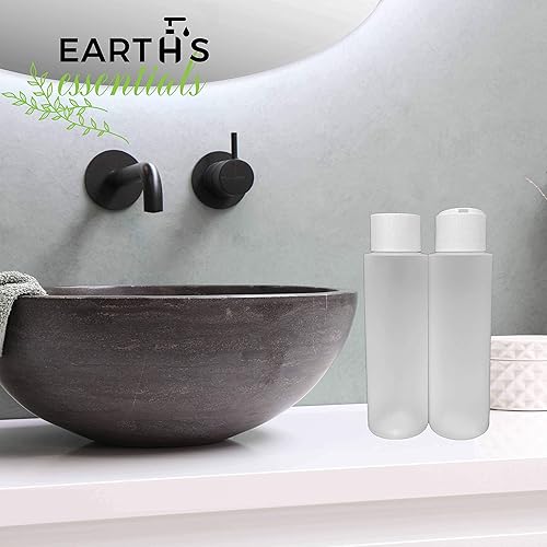 Miniatura 7 de Paquete de 2 botellas recargables de polietileno de alta densidad de 16 onzas con dispensador "Stand On The Cap", ideal para lociones, champús,