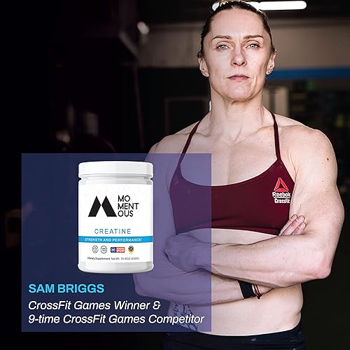Miniatura 5 de Momentous - Polvo de monohidrato de creatina - Polvo de creatina Creapure - Apoya la fuerza, el músculo magro y la recuperación para hombres y