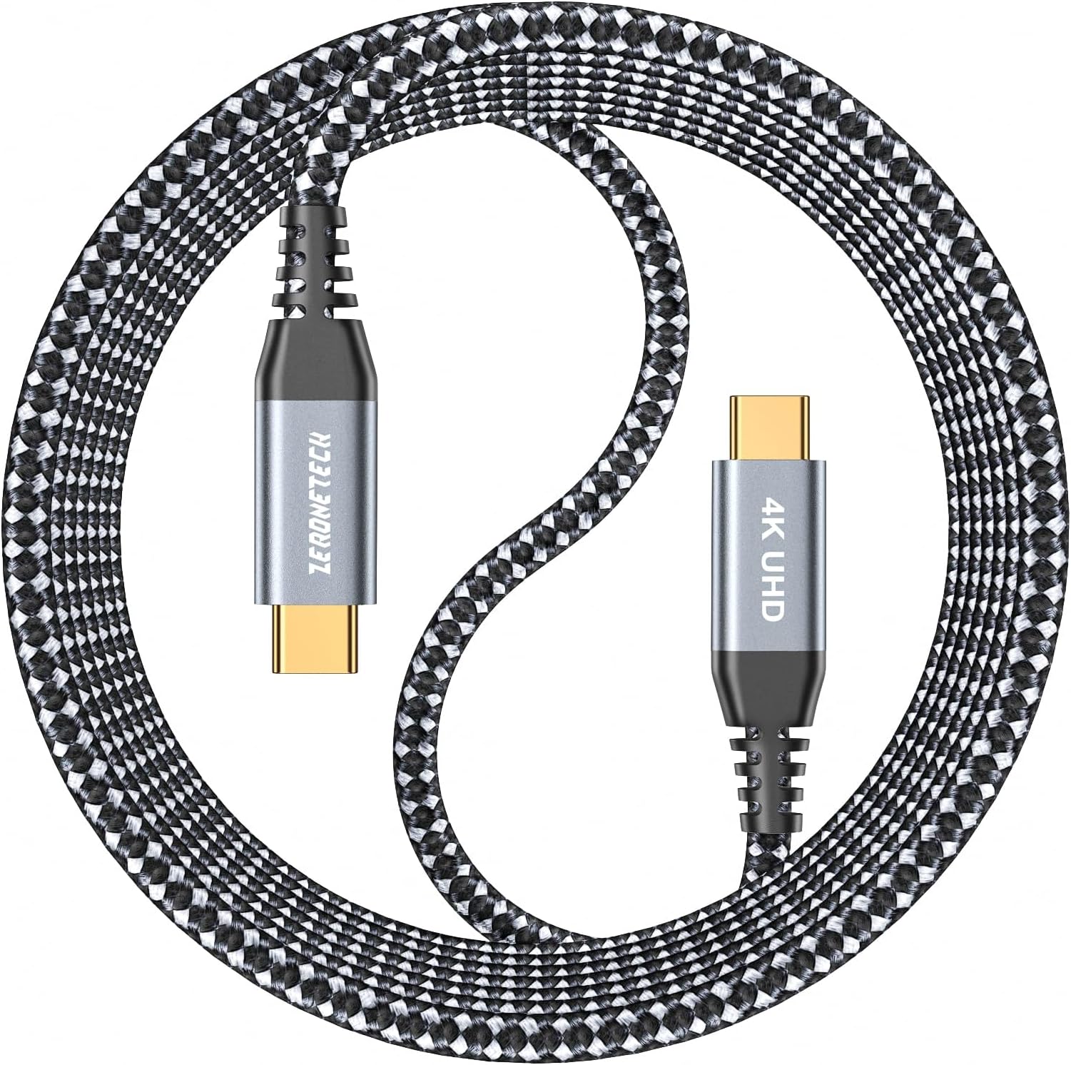 - ZeroneTeck USB C Cable 6ft, USB C 3.2 Gen 2X2 Cable, 4K Monitor Video Output, 20Gbps High Speed Data Transfer, 100W Fast Charging for Carplay iPhone 16, MacBook, Dell, ARZOPA, KYY for Portable Monitor