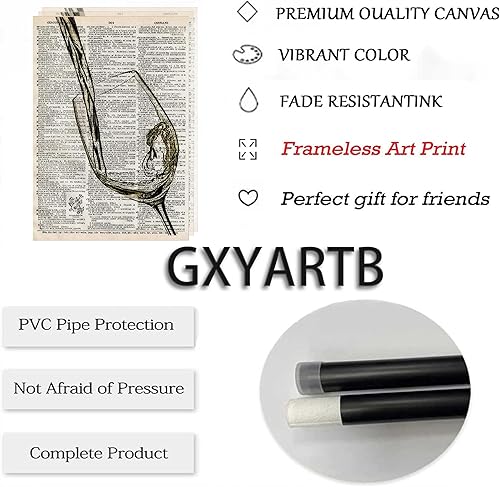 Miniatura 6 de 3 piezas de arte de pared de carrito de bar, vintage, con copas de champán, fotos en blanco y negro, copas de cóctel, pinturas de diccionario de