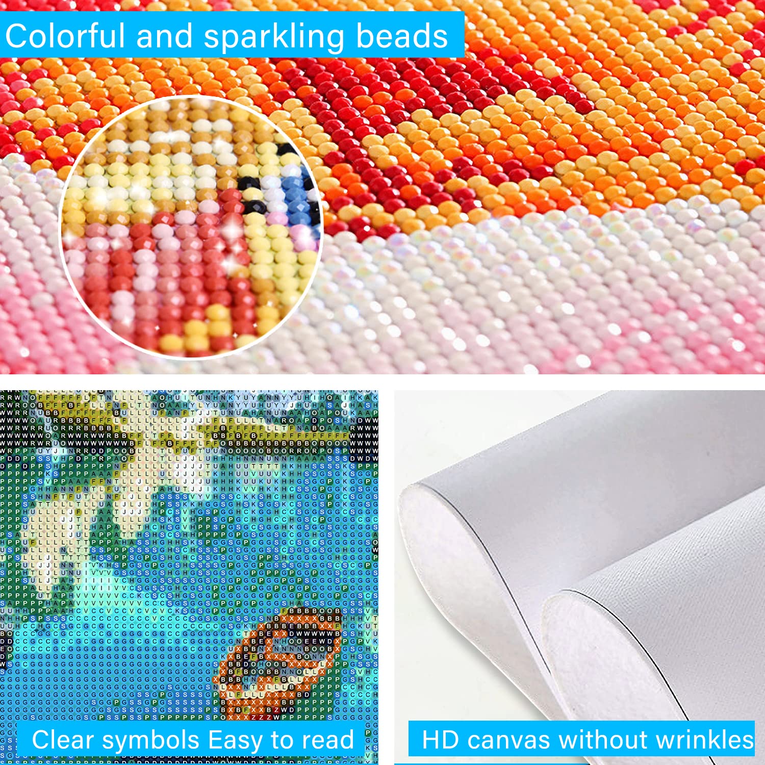 Gemi 5D Diamond Painting Kit, 4 Pack Custom Diamond Painting Animals
