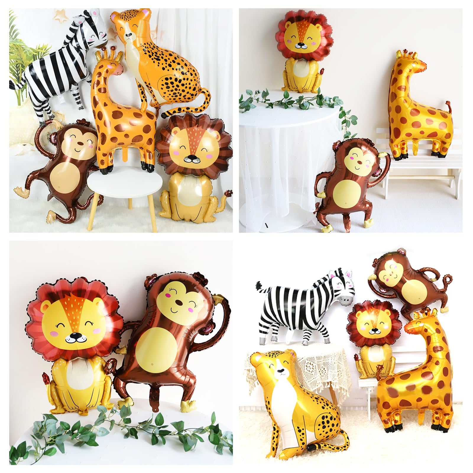 Ballon Aluminium Lion Géant – 50x77 Cm, Décoration Anniversaire Safari, Jungle, Hélium, Fête Enfant