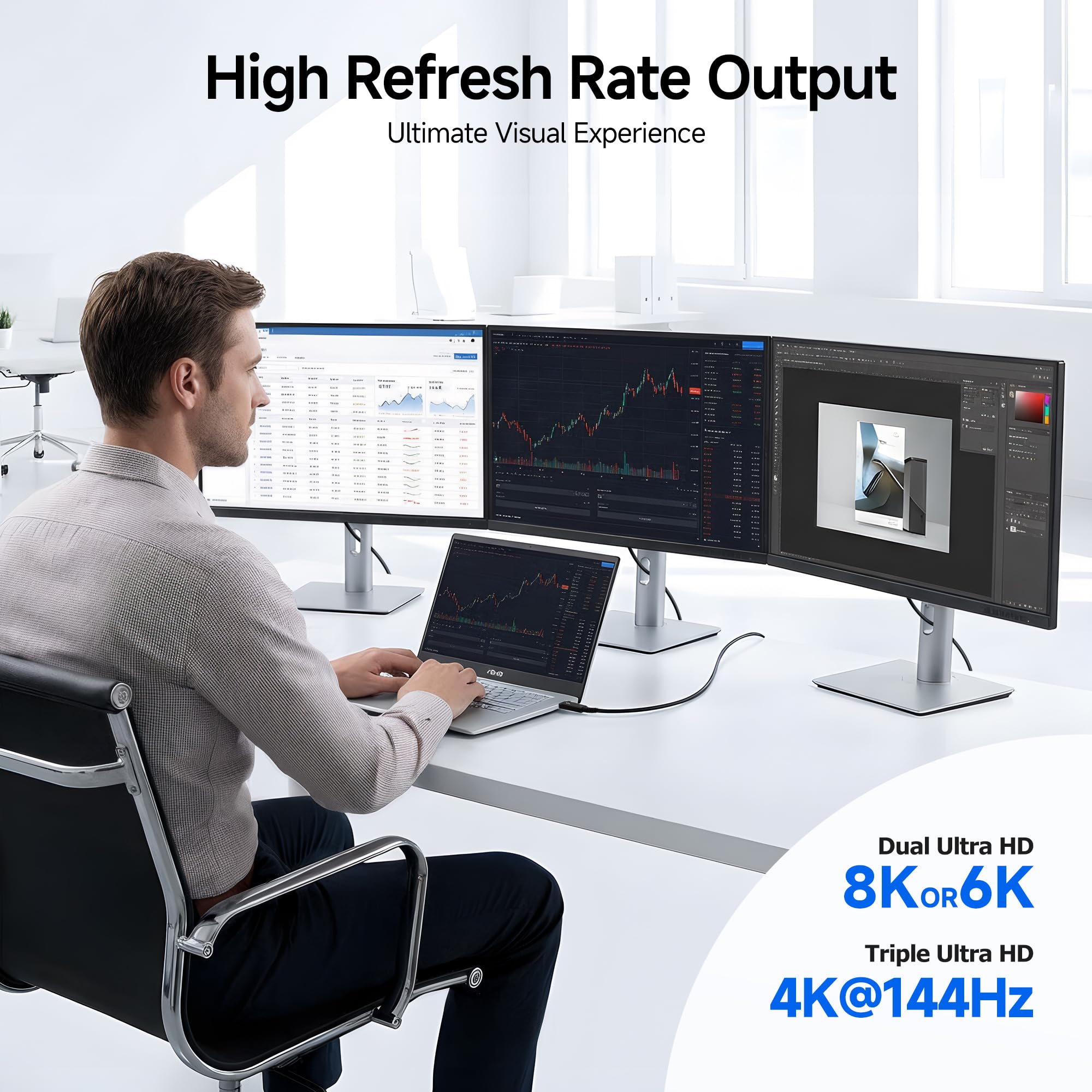 [Certyfikat Intel] Cable Matters Kabel Thunderbolt 5 80 Gbps, 2 m | Aktywny, podwójne 8K / 4K@540Hz, ładowanie 240 W, do 120 Gbps, czarny, zgodny z Thunderbolt 4/3 i USB4