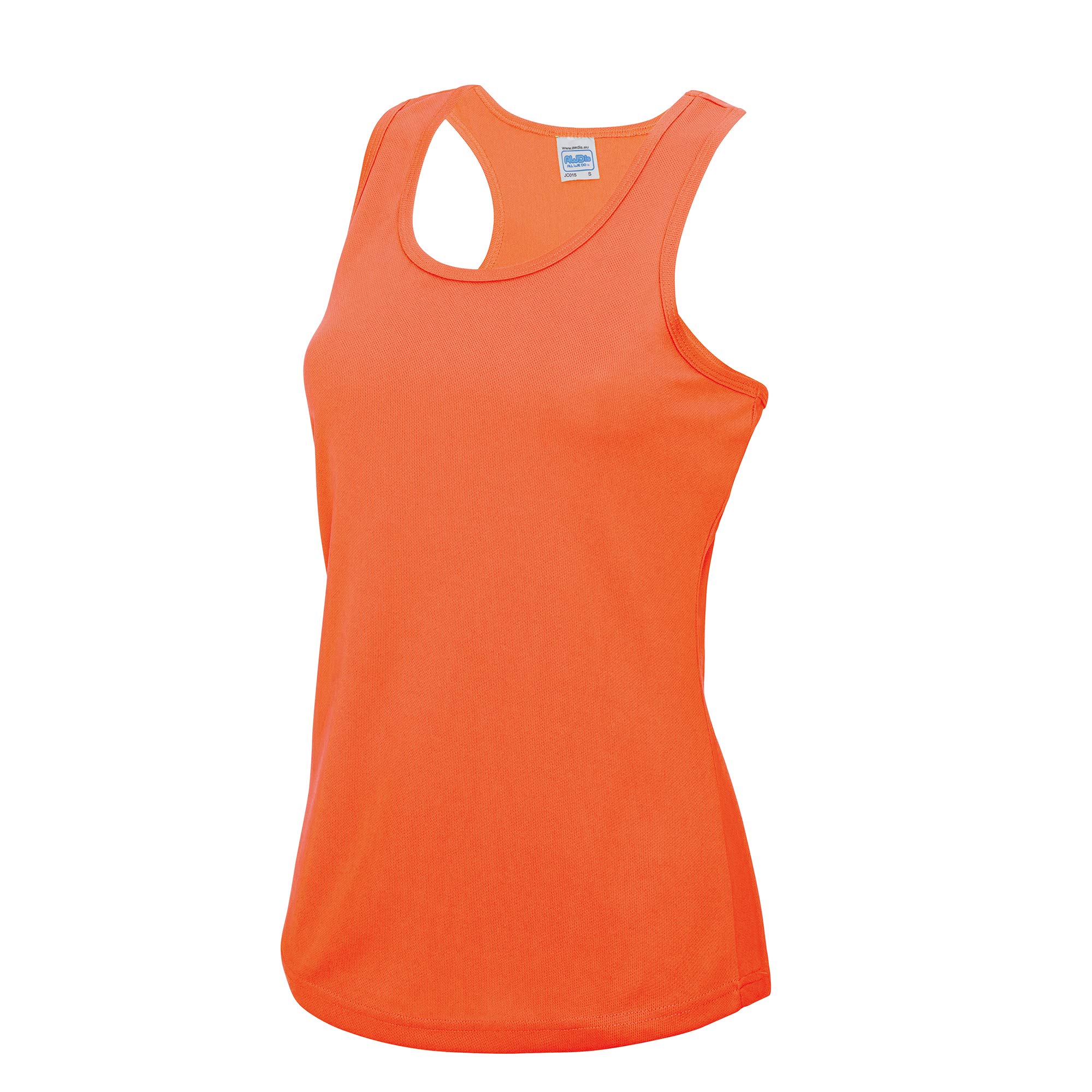 Just Cool Girlie Fit Sports Ladies Vest / Tank Top (S) (Electric Orange)