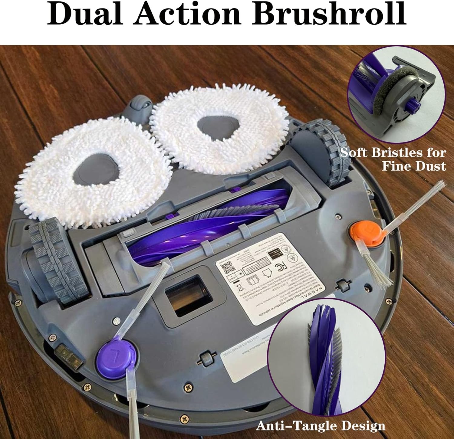 Replacement Parts for Narwal Freo Z10/Freo Z10 Ultra Robot Vacuum Accessories,2 Pack Main Brushes,8 Pack Side Brushes,8 Pack Mop Pads,6 Pack Filters(30 Piece Full Maintenance Kit)