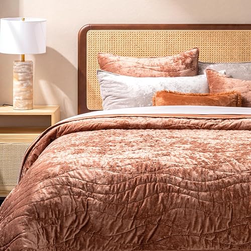 Miniatura 5 de EVERGRACE Juego de edredón de terciopelo de lujo, tamaño Queen, juego de ropa de cama de terciopelo ultra suave, edredón de terciopelo ligero para