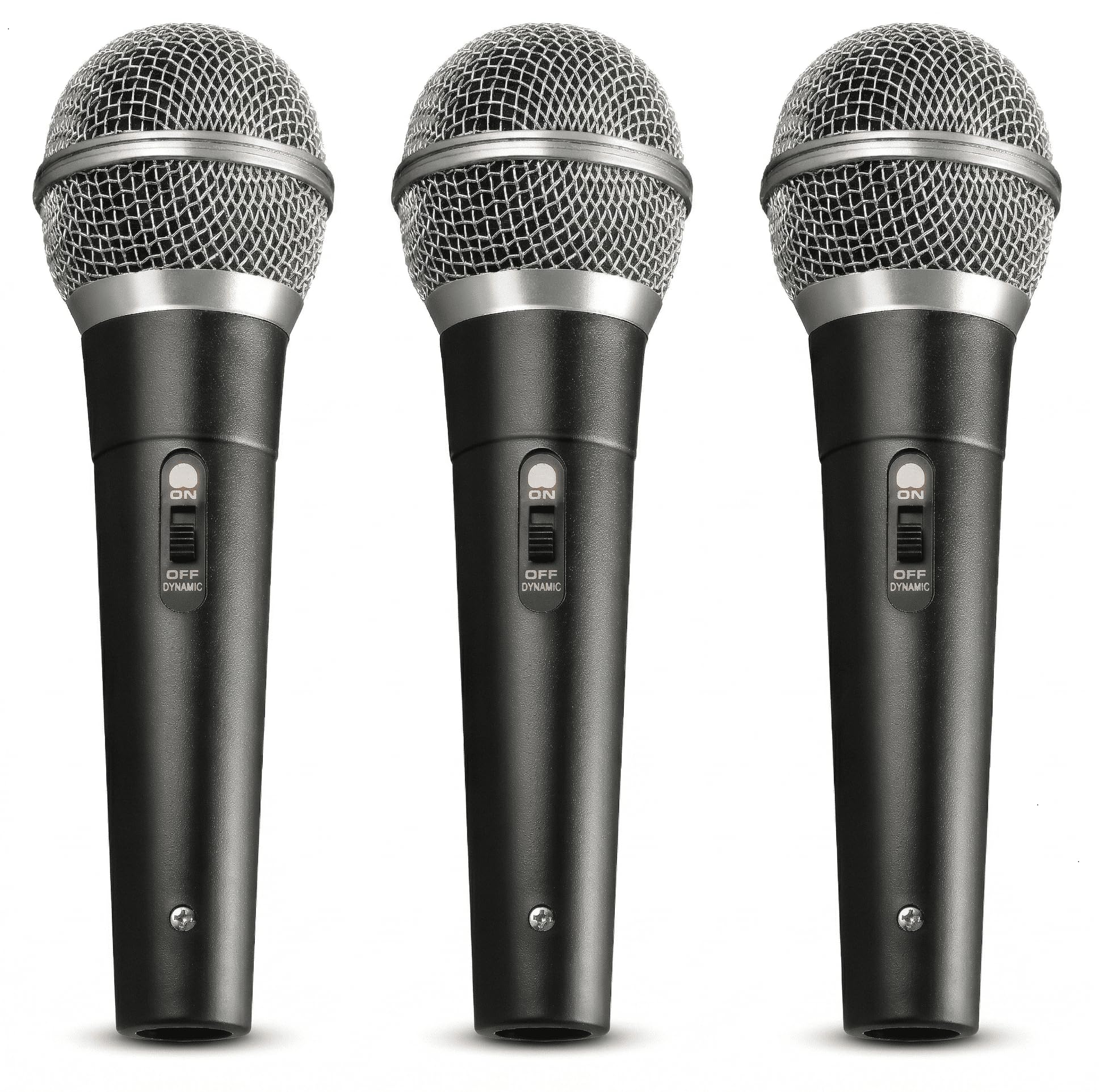 JOINPAYA 3 Pcs Fake Microphone Prop for Kids, Plastic Pretend Play Toy Mic, Realistic Stage Performance Costume Accessories for Karaoke Cosplay