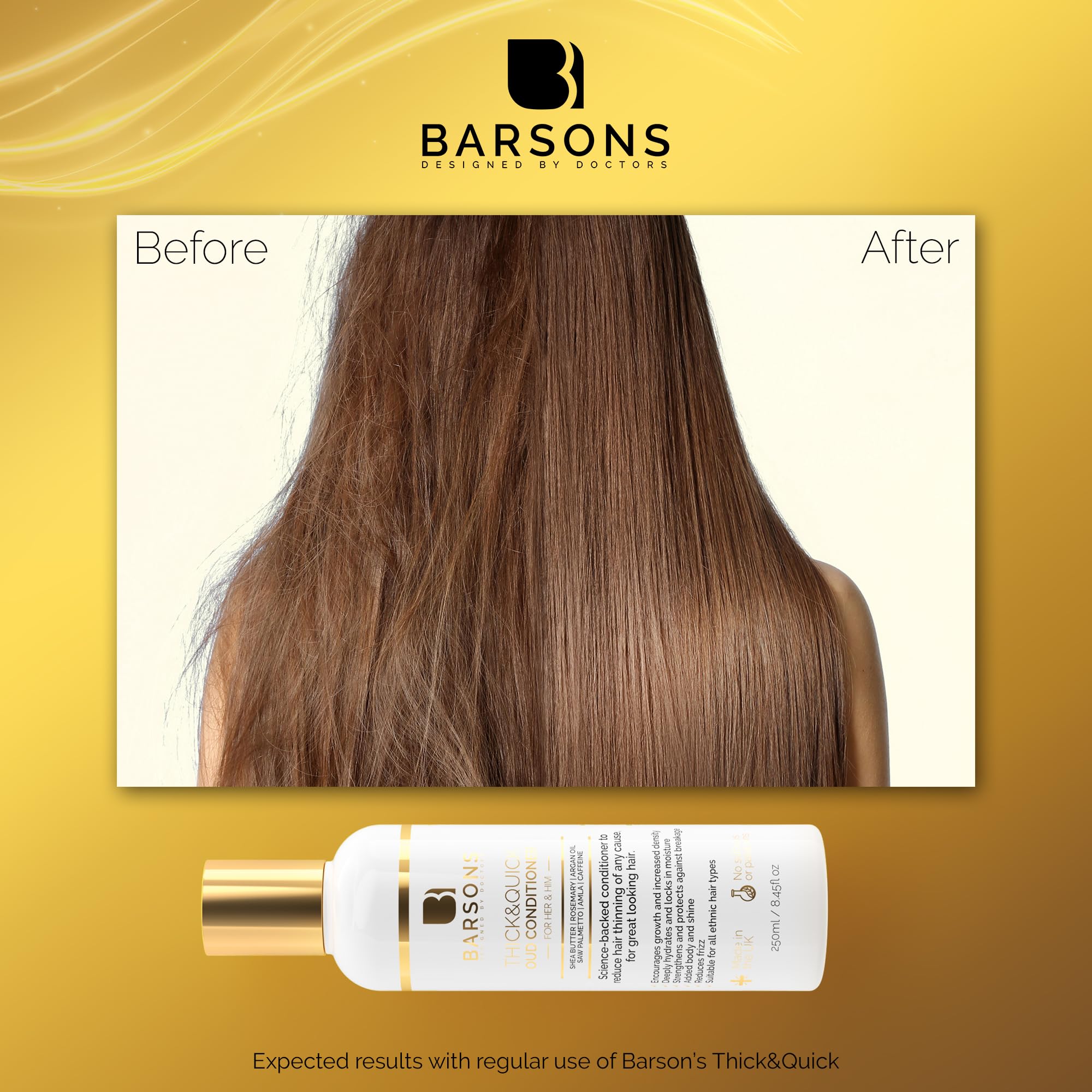 BARSONS Oud Hair Growth Conditioner, White, 250 ml (Pack of 1) - Image 2
