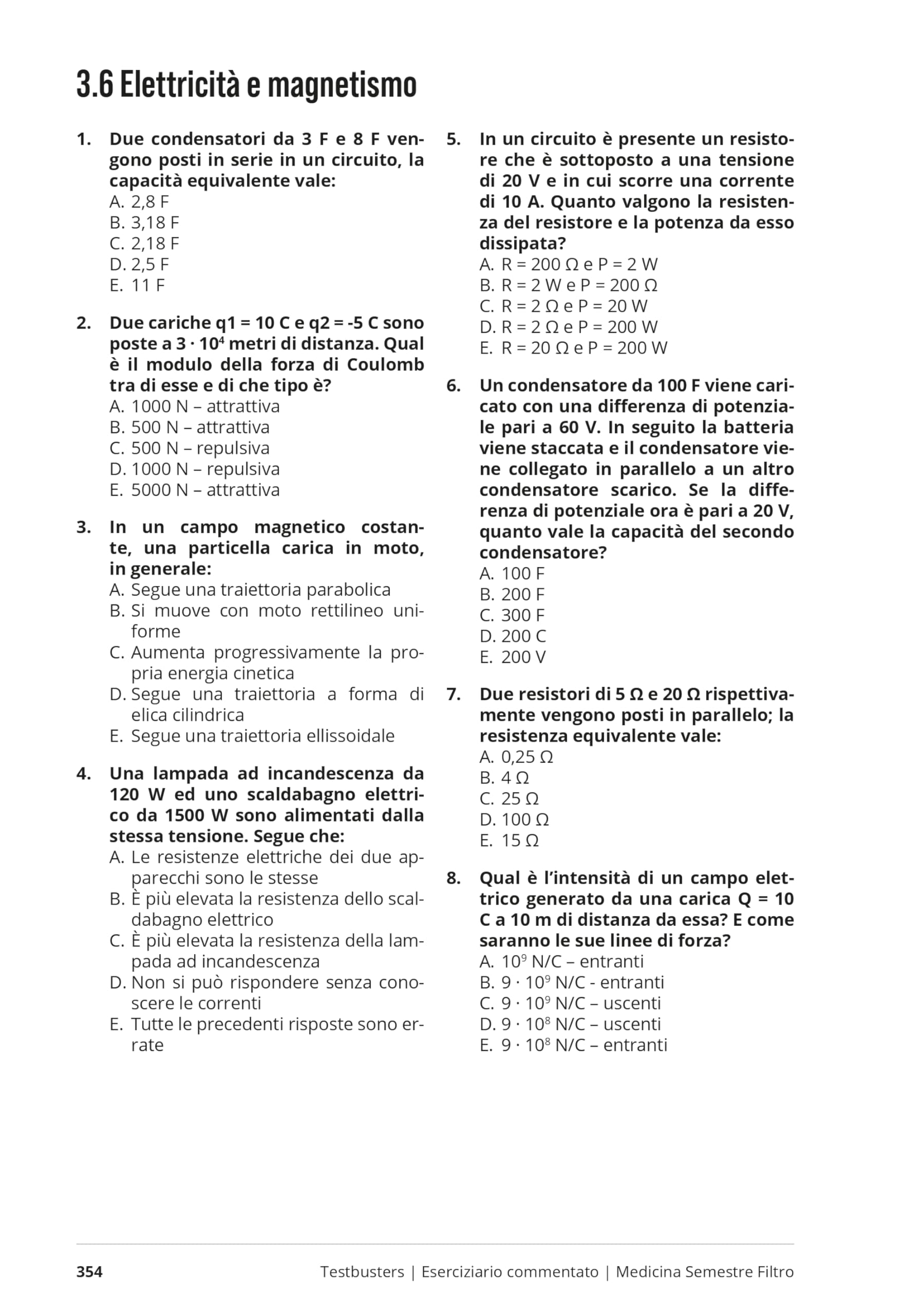 Testbusters. Kit semestre filtro 2026/2027. Con software di simulazione