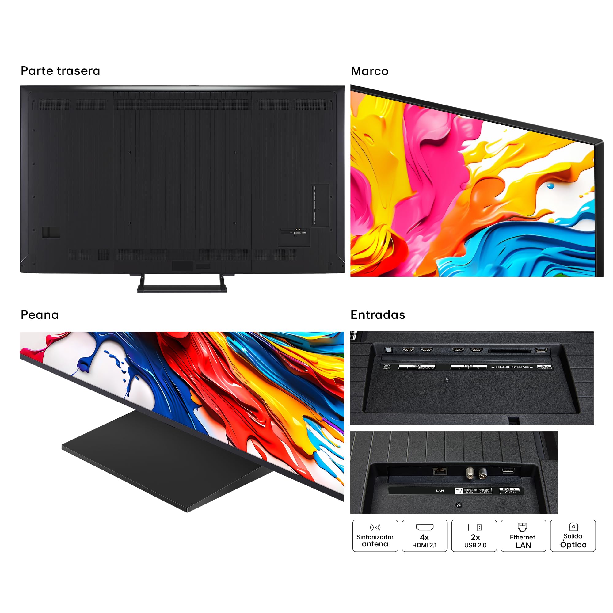LG 85QNED93A6A - TV 85", 4K QNED EVO, Smart TV, WebOS 25, Procesador Potente e Inteligente, MiniLED AI, Super Upscaling, Dolby Vision y Atmos, Alexa/Google Assistant, Negro