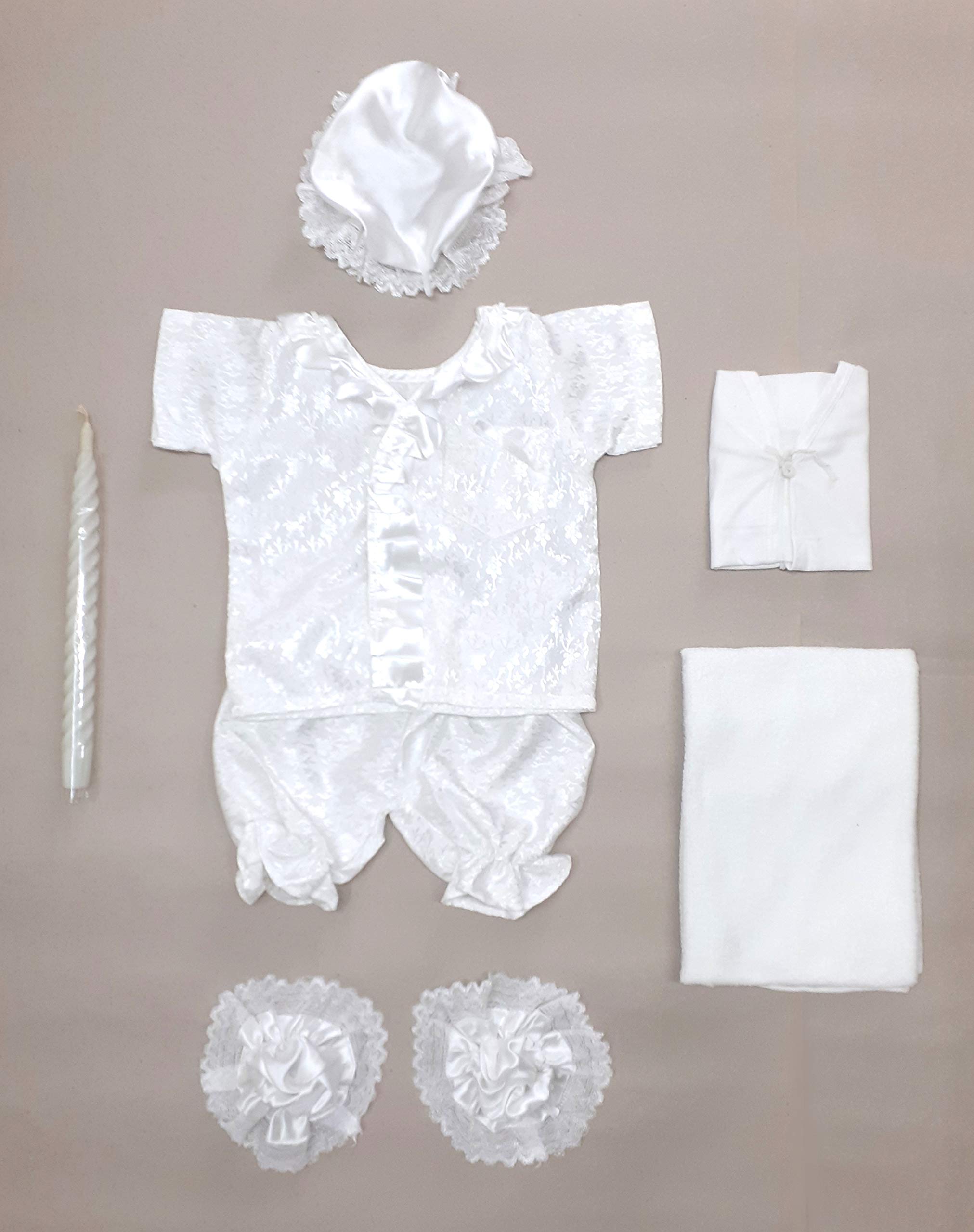 Little Bubbles Just Born Baby Boy's Baptism Dress [ 0-3 MONTHS] (White - BY7- PK)