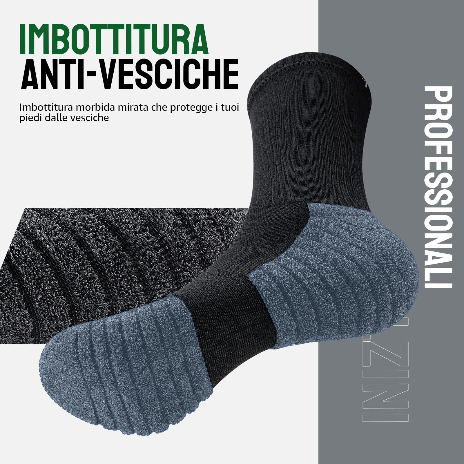 Alaplus Calzini Lunghi Uomo Donna 6 Paia, Calze lavoro in Cotone Traspiranti Antiscivolo, Calzini Sportive Uomo Estive Ideali per Running Trekking