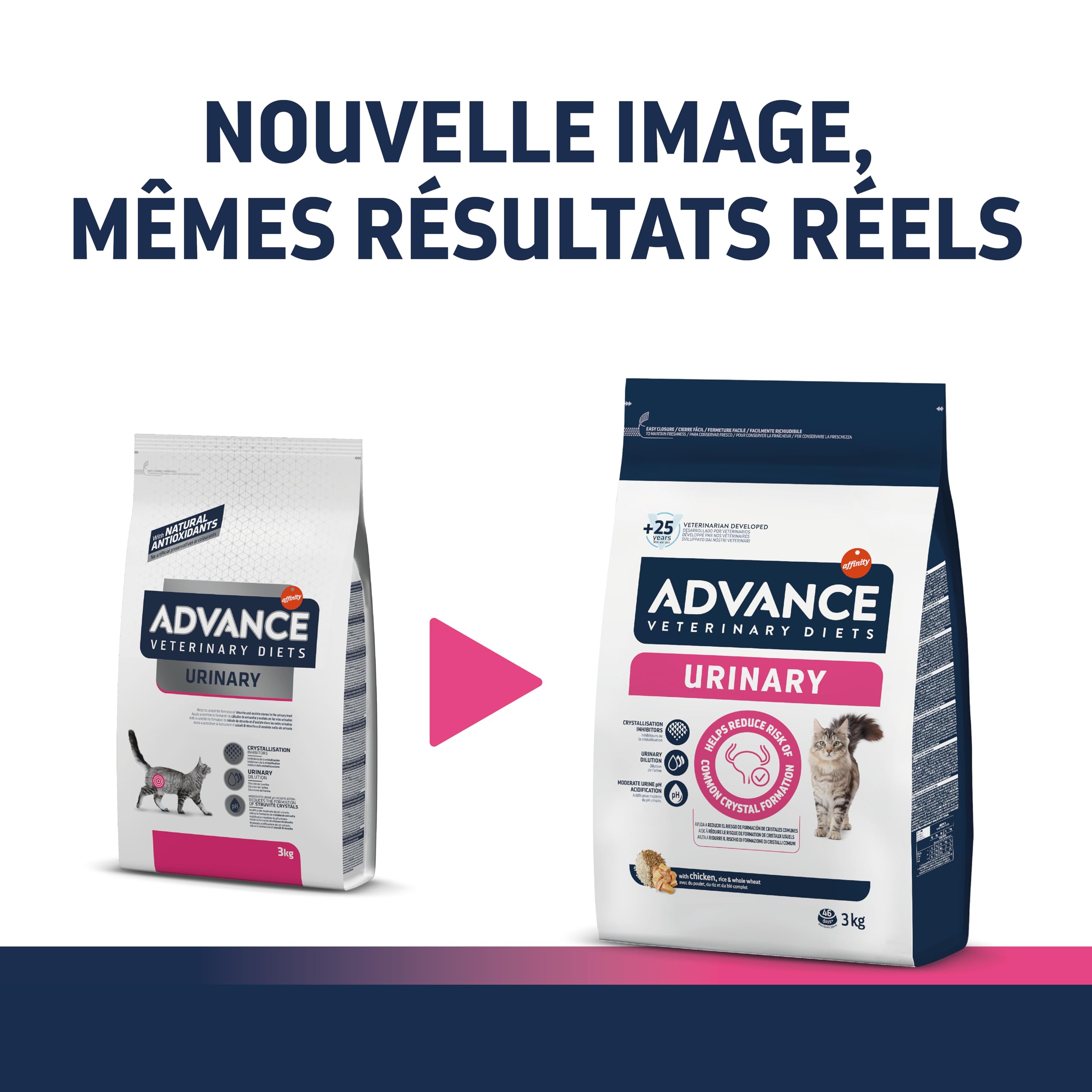 Advance Veterinary Diets Urinary - Croquettes pour Chats pour la Protection de l'appareil urinaire - 3kg
