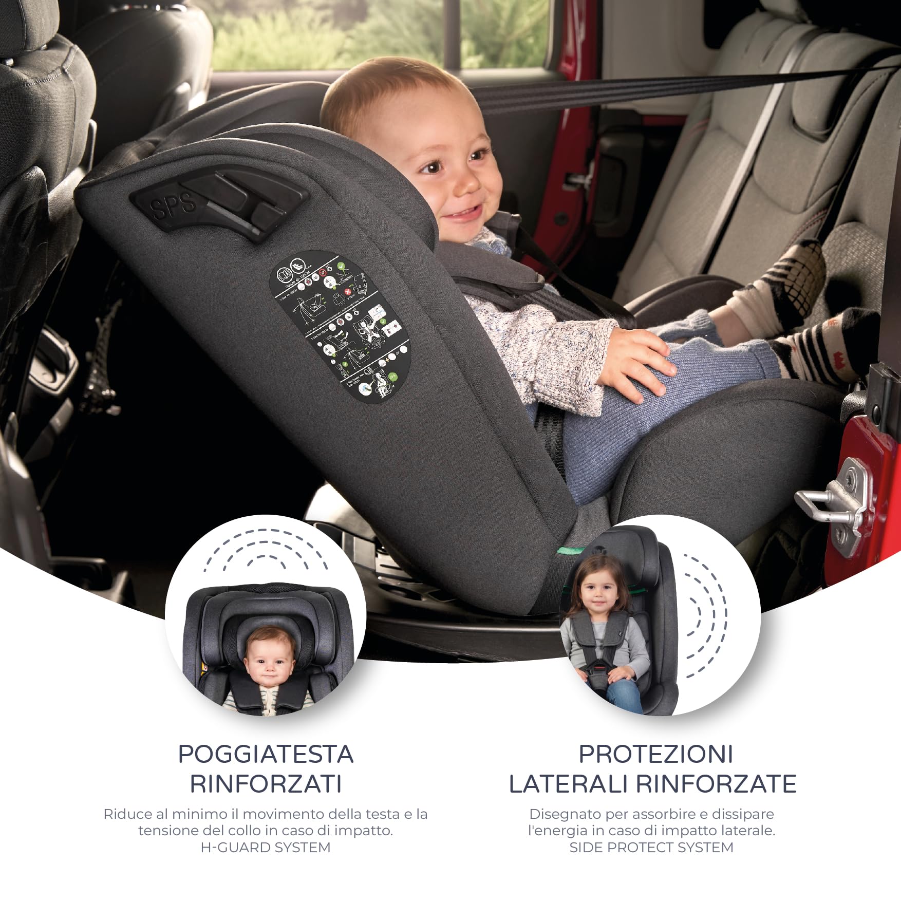 MS BabyWorld – CORFÚ – Seggiolino auto I-Size Gruppo 0/1/2/3 | 40-150 cm | Isofix e Top Tether | Dalla nascita ai 12 anni (0-36 kg) | In senso contrario di marcia fino a 18 kg | Girevole a 360º