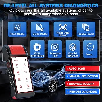 KINGBOLEN K6 Pro All Systems OBD2 Scanner Bidirectional Diagnostic Tool with ECU Function, 26+ Reset, Battery Testing, Built-in Printer, FCA AutoAuth, CANFD/DoIP, 2 Years Update