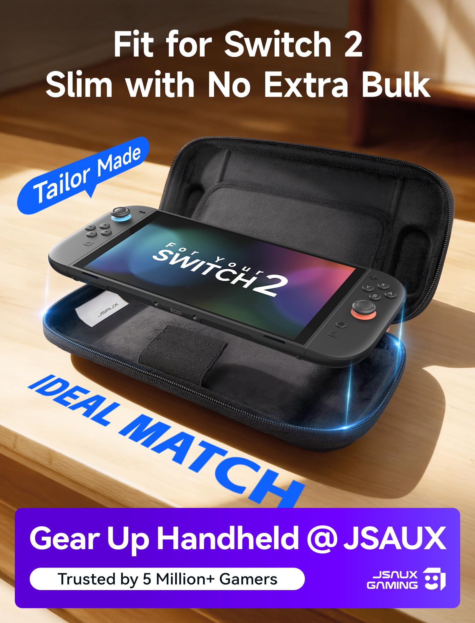 JSAUX Custodia Slim da Trasporto per Switch 2 (2025), Custodia Rigida Protettiva con 12 Scomparti per Cartucce di Gioco, Custodia Portaoggetti da Viaggio Portatile BG0133