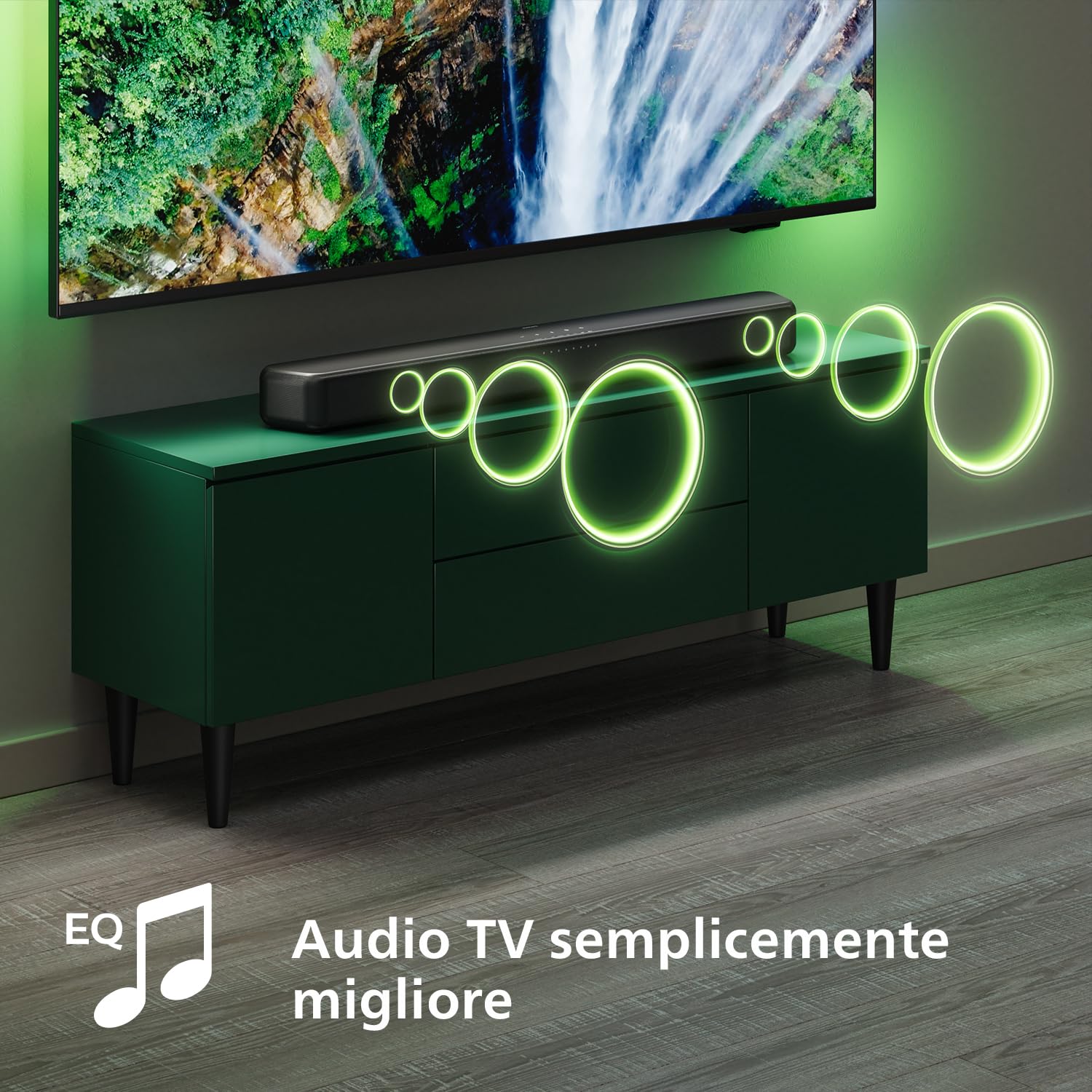 Philips TAB5109 Soundbar 2.0-2 canali 120W, DTS Virtual X, Bluetooth 5.4, HDMI ARC, Connessione ottica e connettività USB - Grigio Scuro