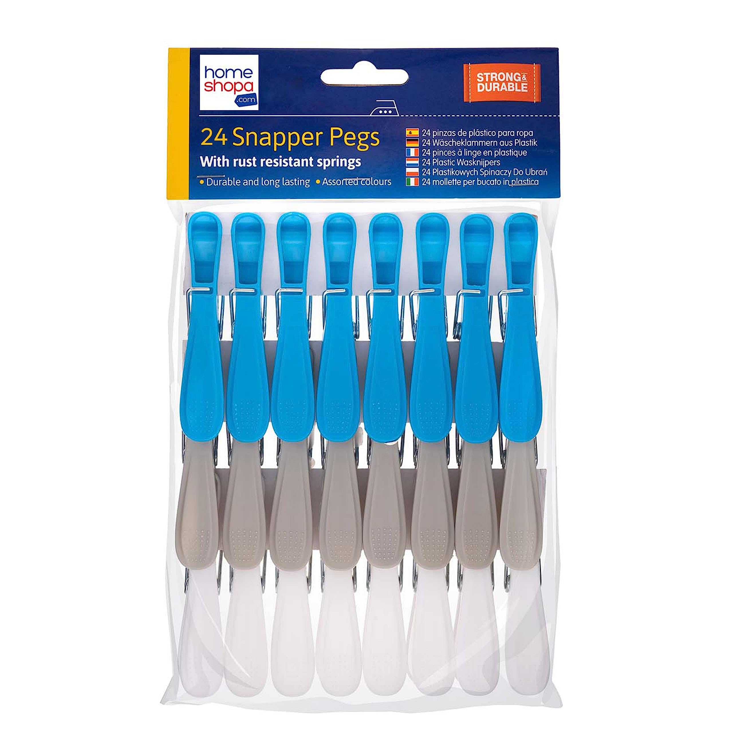 Homeshopa.com Multicolour Homeshopa Clothes Pegs, 24 Pieces Clothes Pegs For Washing Line, Durable Plastic & Rust Resistant Spring Clothes Peg, Non Slip Laundry Washing Pegs, Clothes Clips For Home, Multi Colour