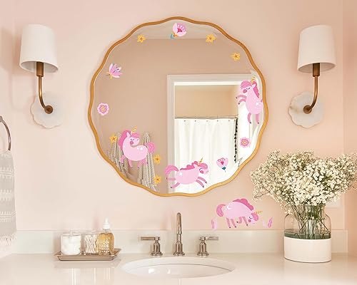 Miniatura 6 de FLFK 2 hojas de calcomanías de pared de animales rosados para niñas, guardería, dormitorio, sala de estar, decoración del hogar