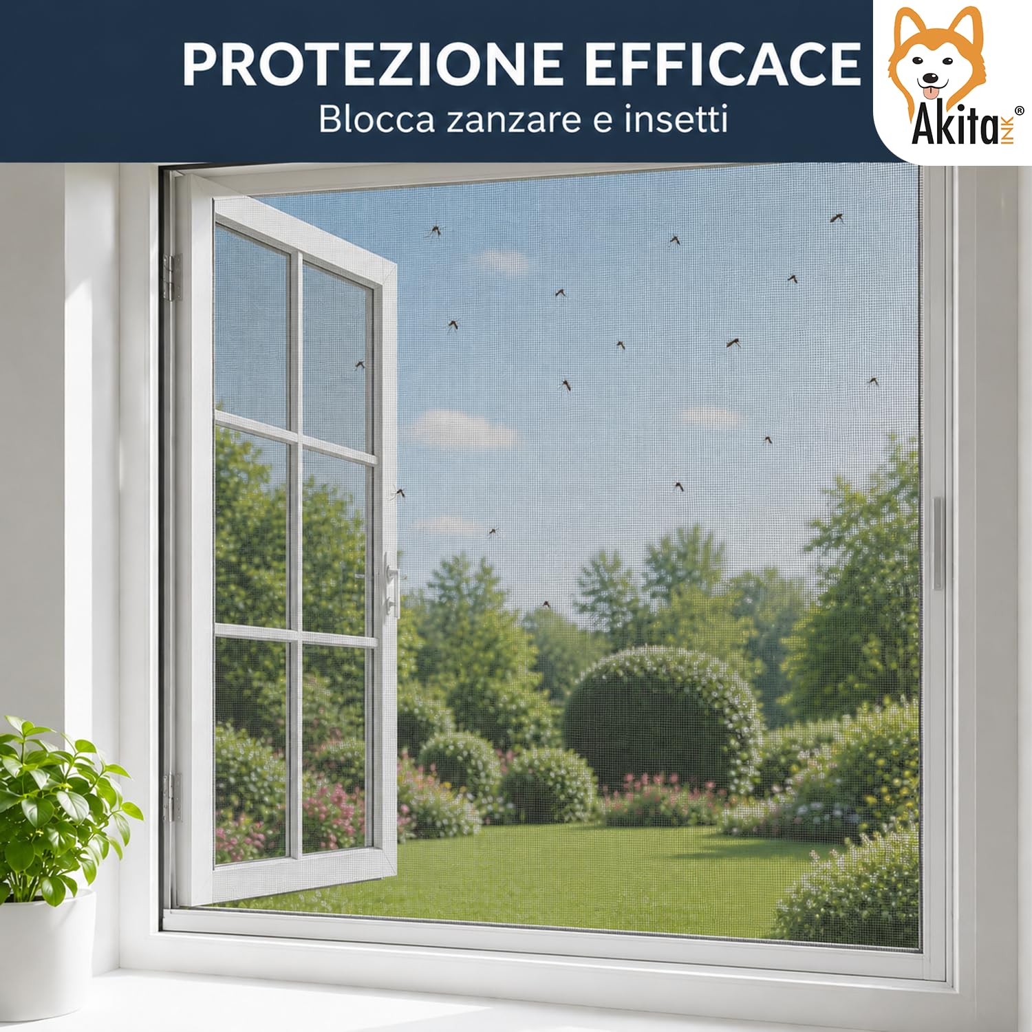 Akitaink Rotolo Zanzariera in Fibra di Vetro 250x120 cm, Rete Grigia per Sostituzione e Riparazione