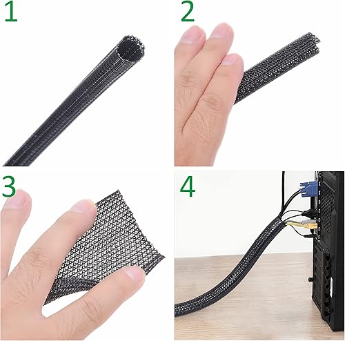 Miniatura 6 de Eco-Fused Kit organizador de cables - Gestión de cables - Soportes de cables con ranura, soportes de clip de cable autoadhesivos, bridas de cables