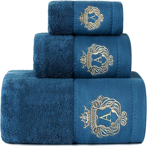 Juego de toallas de baño de lujo, súper suaves y altamente absorbentes, 100% algodón, para regalos (blanco-L)