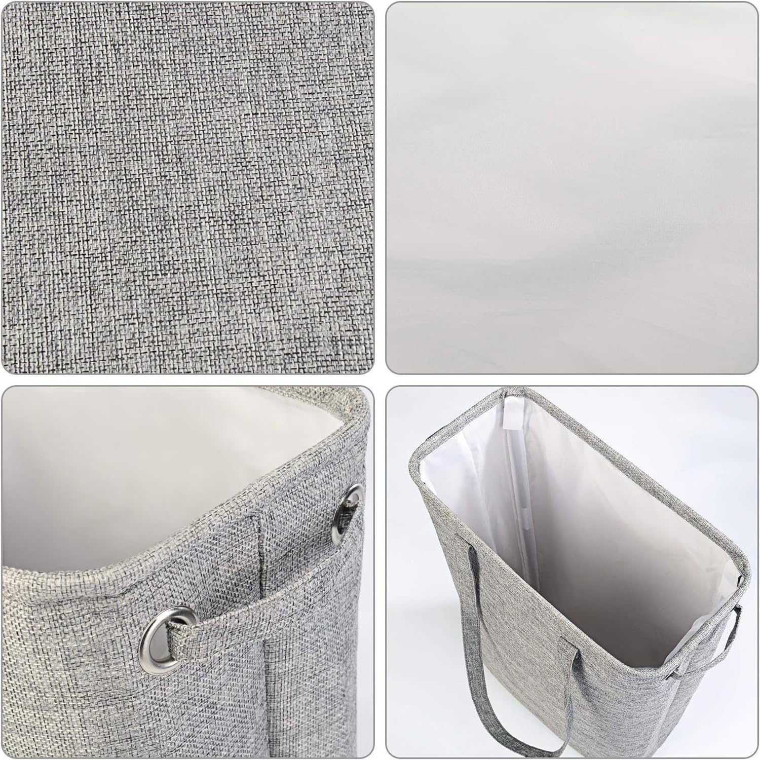 Cesto per la Biancheria con Coperchio - Grigio Scuro 1pc Portabiancheria Sporca Stretto Pieghevole Maniglia il Trasporto e Camere da Letto, Appartamenti, Dormitori caravan.