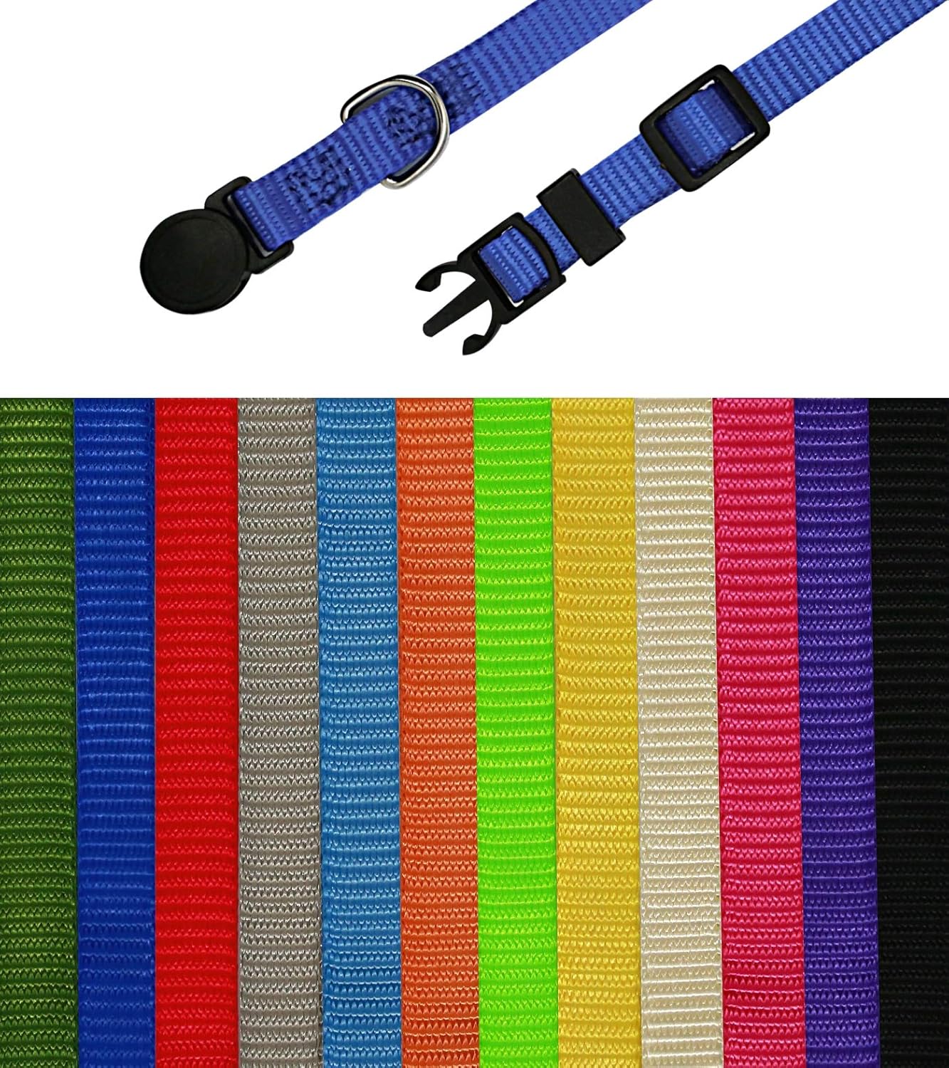 GAMUDA Puppy Collars – Super Soft Nylon Whelping Puppy ID - Adjustable Breakaway Litter Collars Pups – Assorted Colors Plain & Identification Collars with 2 Record Keeping Charts – Set of 12 (S) : Pet Supplies