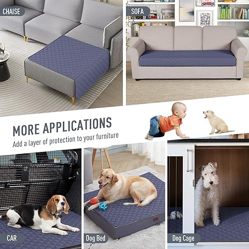 Miniatura 5 de TAOCOCO Funda de sofá 100 % impermeable, reversible, funda de asiento para mascotas, para sofá modular L, otomanos, sofá otomano, protector de