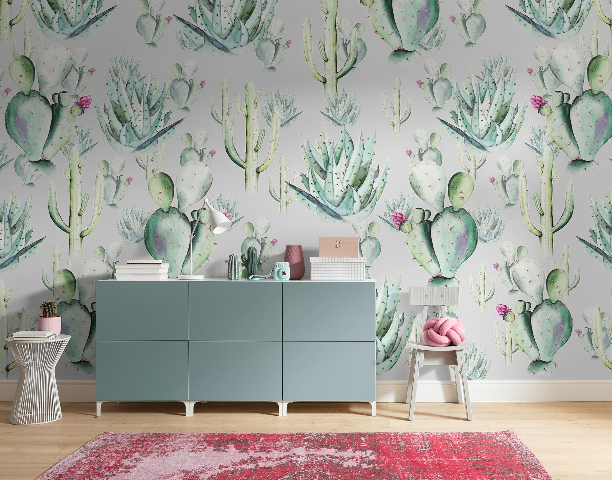 Komar Non-Woven Photo Wallpaper, Cactus Grey, Size 400 x 250 cm (Width x Height) - Image 2