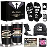 Gift Baskets for Men Dad Husband Boyfriend, Unique Birthday Gifts for Mens Him Who Have Everything, Funny Grandpa Uncle Father Brother Teacher Man Black Christmas Anniversary Tumbler Set Ideas