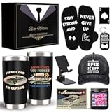 Gift Baskets for Men Dad Husband Boyfriend&comma; Unique Birthday Gifts for Mens Him Who Have Everything&comma; Funny Grandpa Uncle Father Brother Teacher Man Black Christmas Anniversary Tumbler Set Ideas
