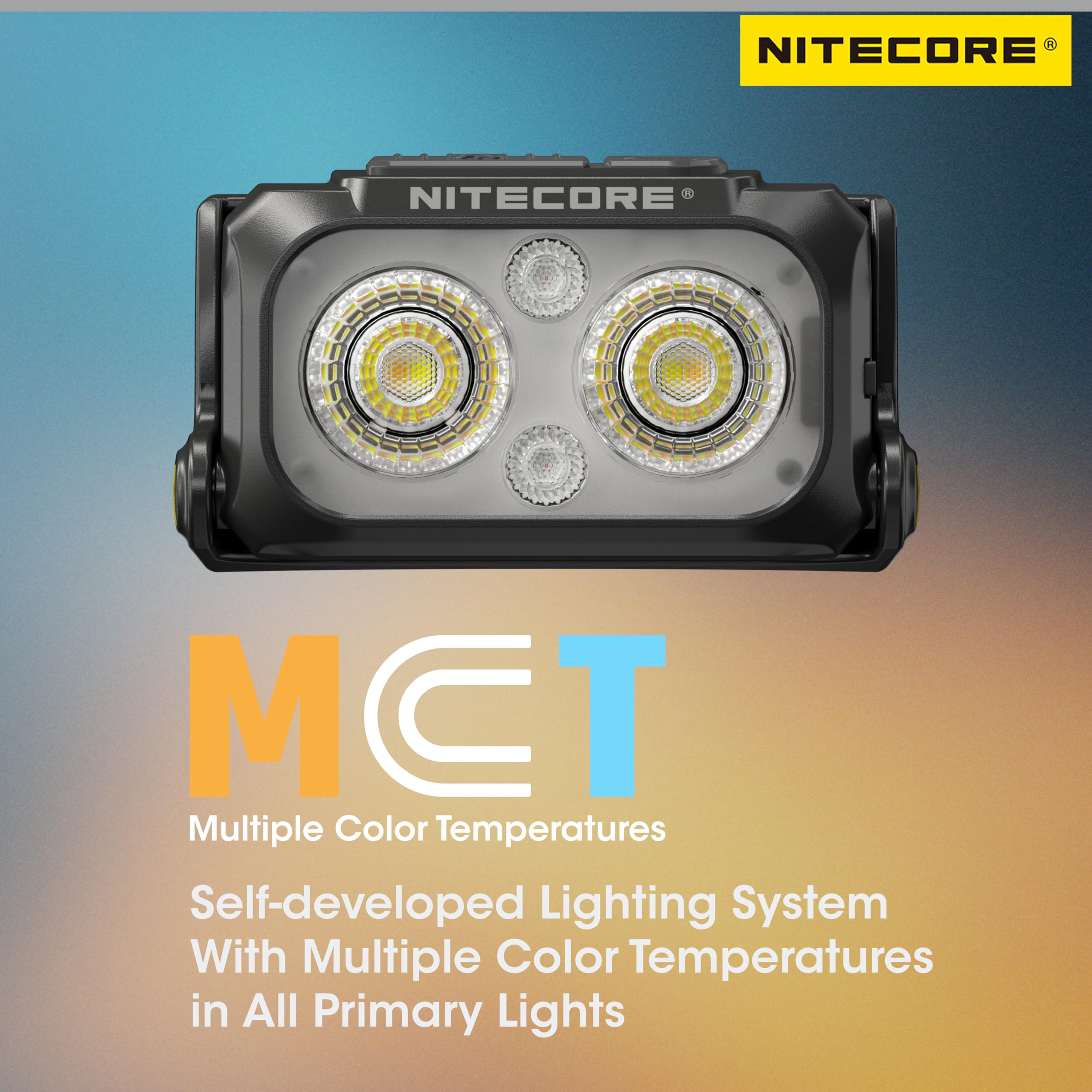 Nitecore NU25 MCT 400 lumens, ultraléger, plusieurs températures de couleur, pour l'extérieur, lampe frontale rechargeable USB-C (diadème normal)