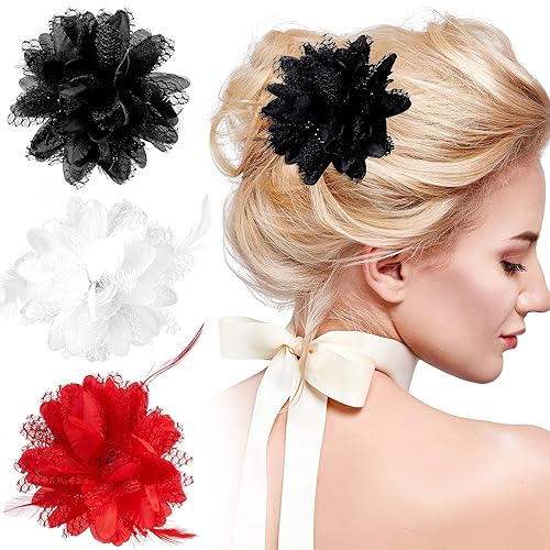 3 pinzas para el cabello de flores para mujer, sombreros de fiesta de té, tocado, sombrero de flores, ramillete floral, horquillas florales, pinzas
