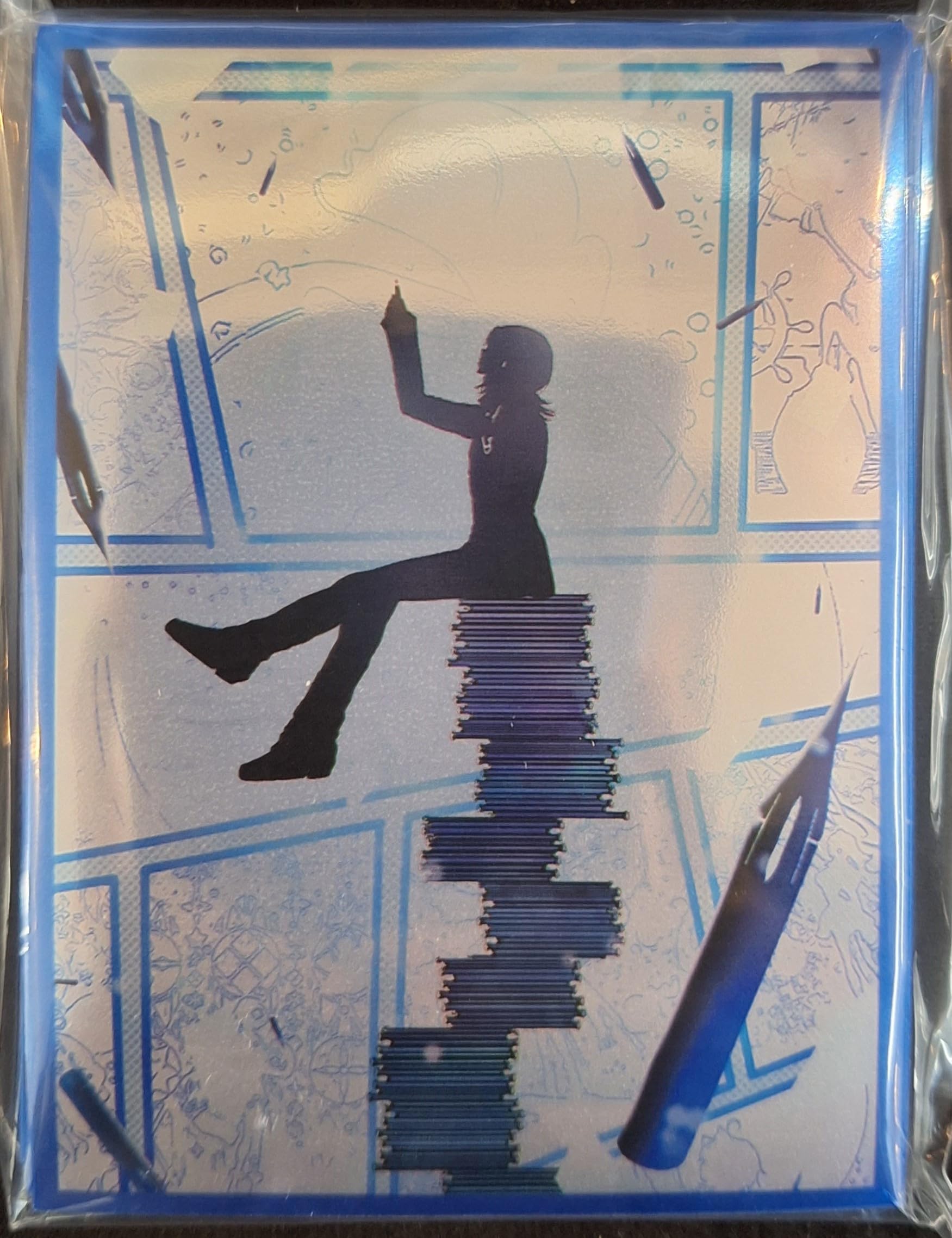 ホロライブ ReGLOSS スリーブ プレマ 青 白詰草 影絵 ハラダミユキ ホロライブ ReGLOSS スリーブ プレマ 青 白詰草 影絵