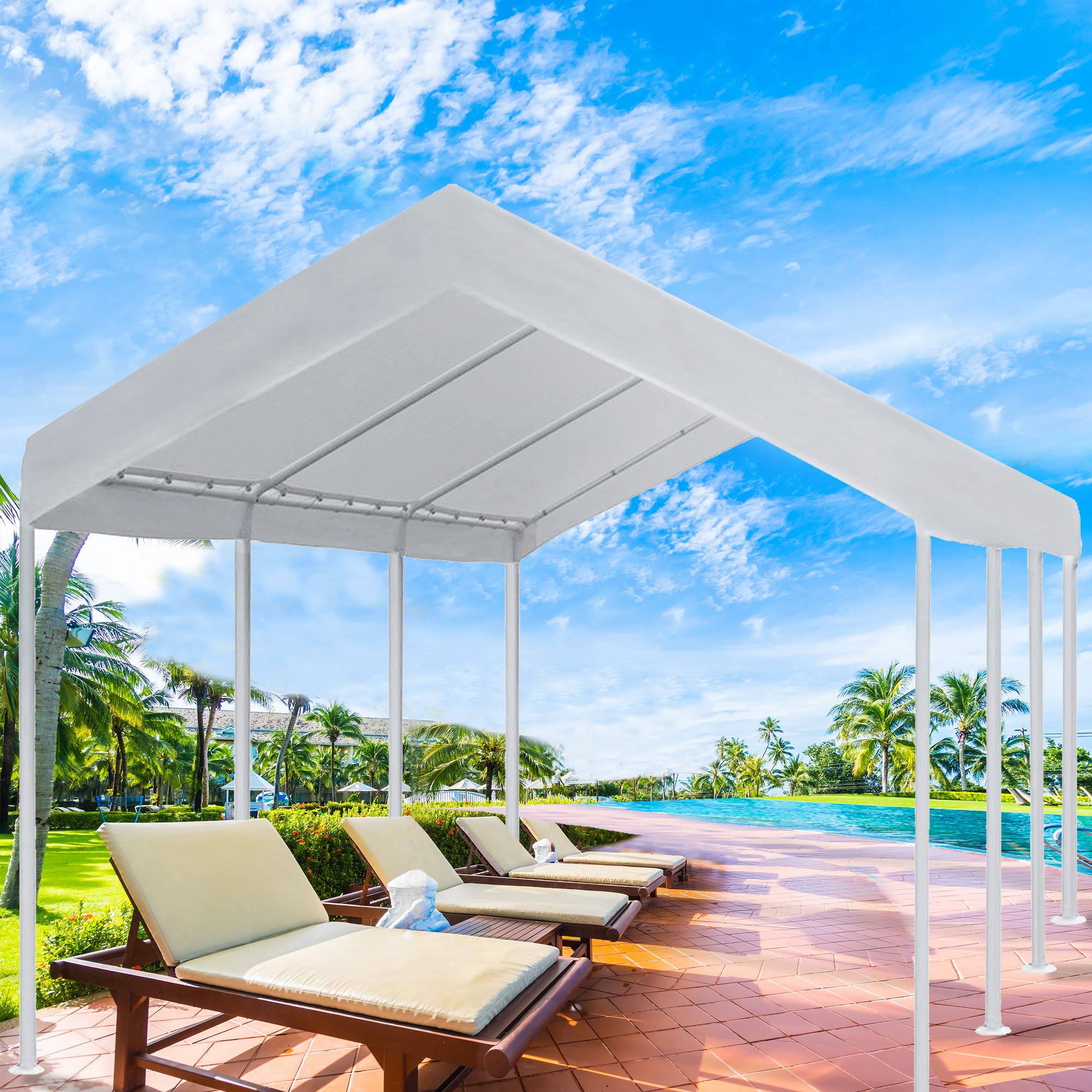 Abba Patio 10 x 20 ft Outdoor Heavy Duty Carport Car Canopy Portable