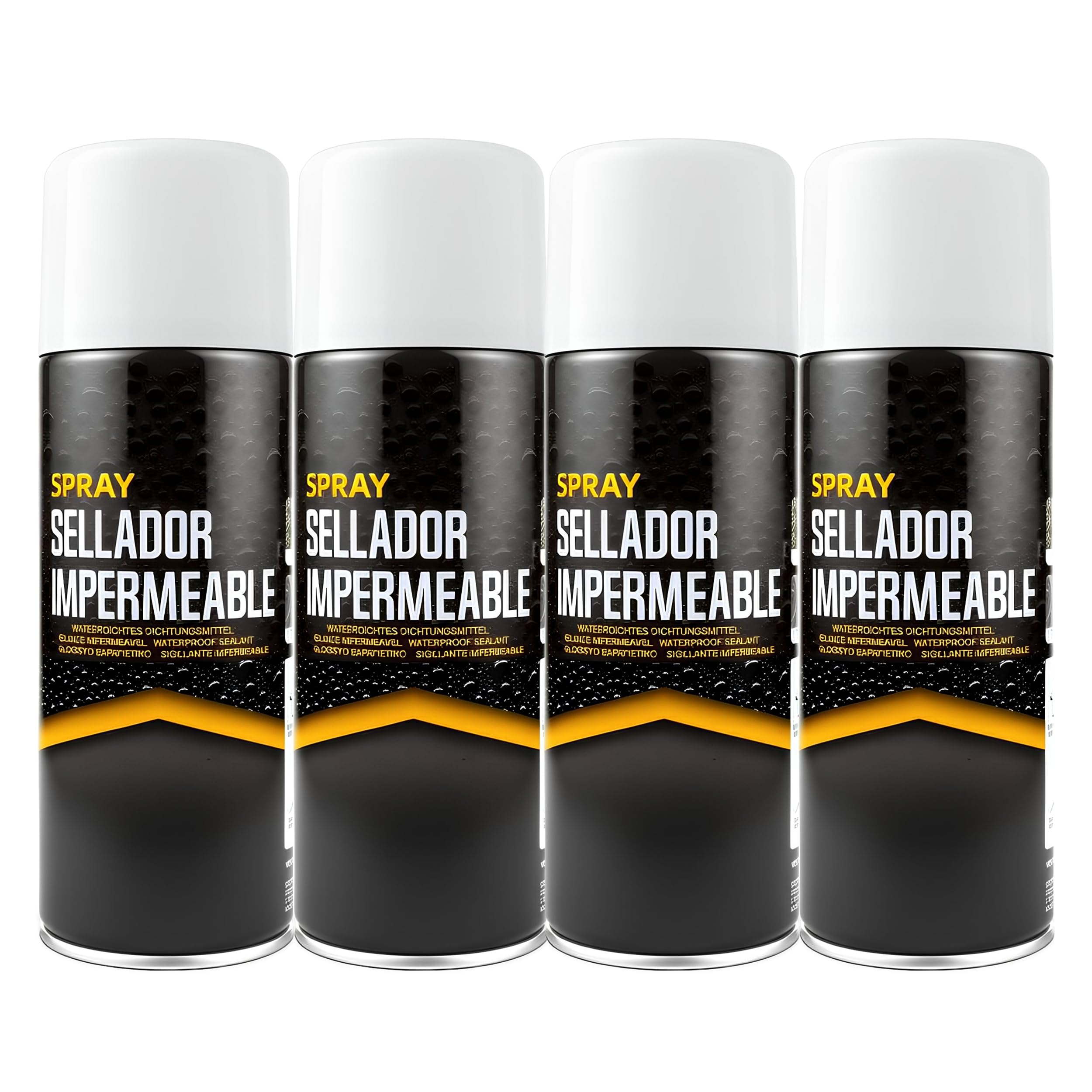 Etrexonline Spray Sellador Impermeable Blanco 400 ml, para Grietas y Fugas, Secado Rápido, Alta Adherencia, para Metal, Madera, PVC y Cemento, Uso Interior y Exterior, 4 x 400 ml