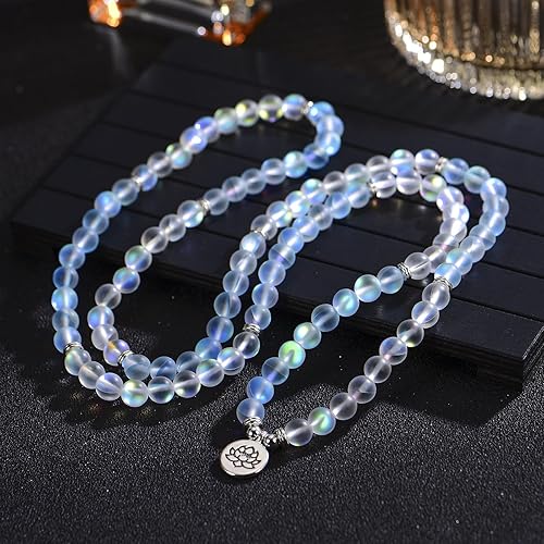 Miniatura 2 de Natural gemstone crystal bracelet, 108 mala beads Healing Prayer Praying Meditation Chakra Reiki Yoga bracelet, Aura Angel Quartz Crystal Beaded