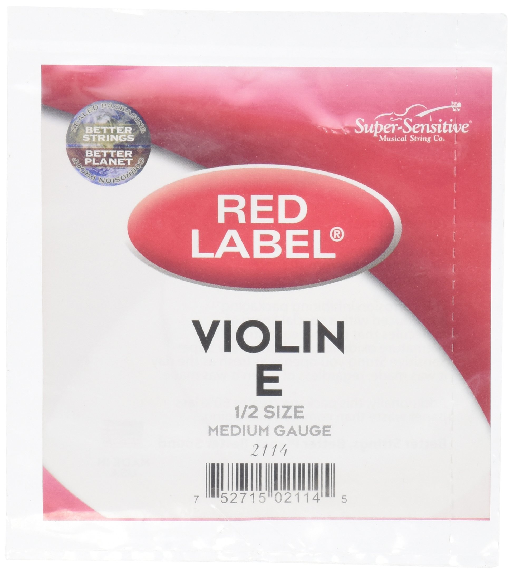 Super Sensitive Red Label Violin E String 1/2 Medium