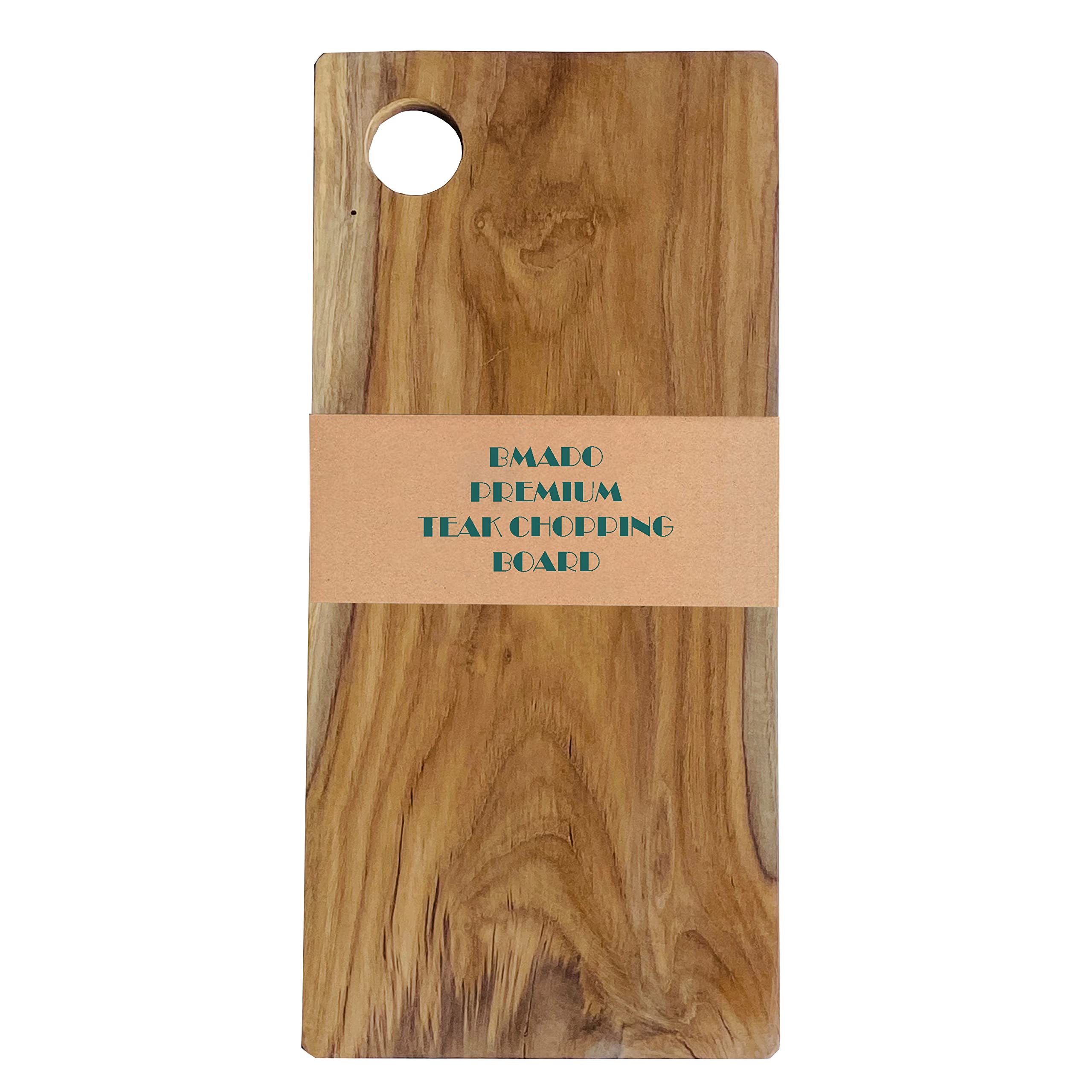 New Bmado Chef Premium Large Premium Teak Wooden Chopping ,Serving and Cutting Board Best for Xmas gift | 38 Length x 18 Width x 2.3 Hight cm | for Carving Meat or Vegetables Pre Oiled, Treated | Weight 900 gm…