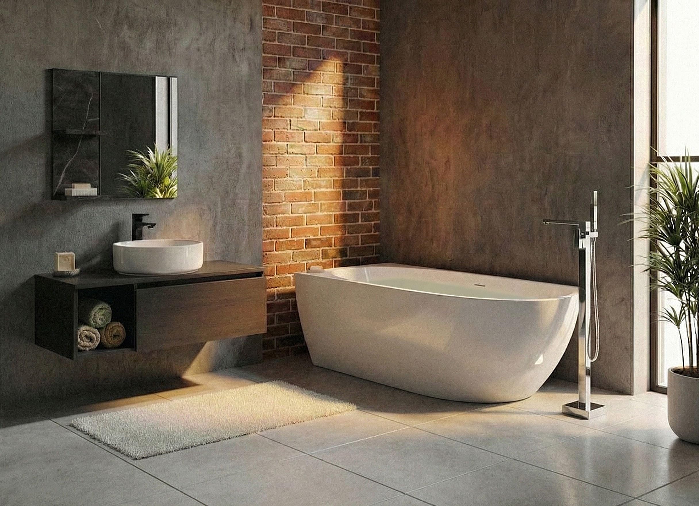 Bañera esquinera derecha moderna 170 x 80 cm acabado acrílico brillante blanco Parnaiba