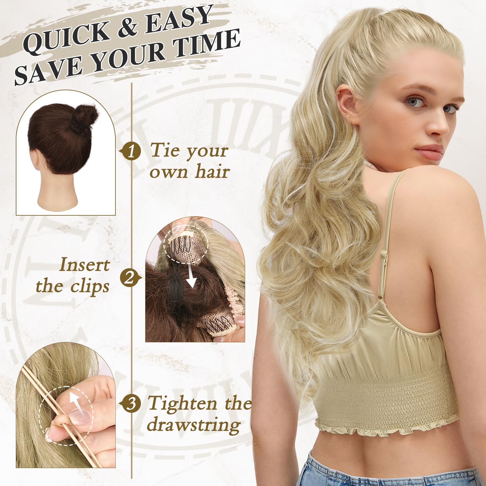 BARSDAR Blonde Ponytail Extension - Image 4