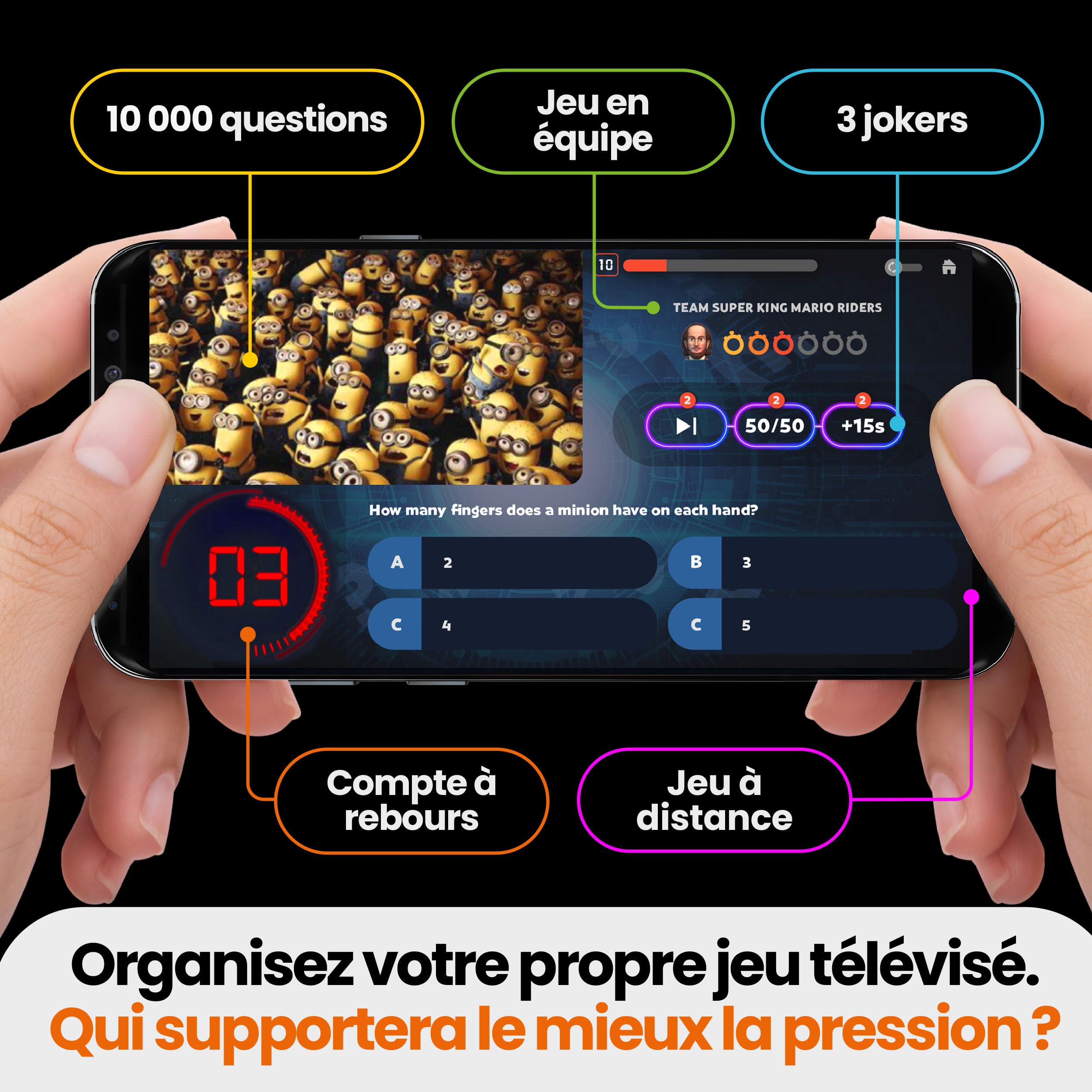 Outsmarted Édition Méga - 10 catégories Bonus passionnantes | Enfants, Ados & Adultes | Une soirée Jeu Nouvelle génération en Famille ou Entre Amis | 2 à 24 Joueurs | À partir de 8 Ans