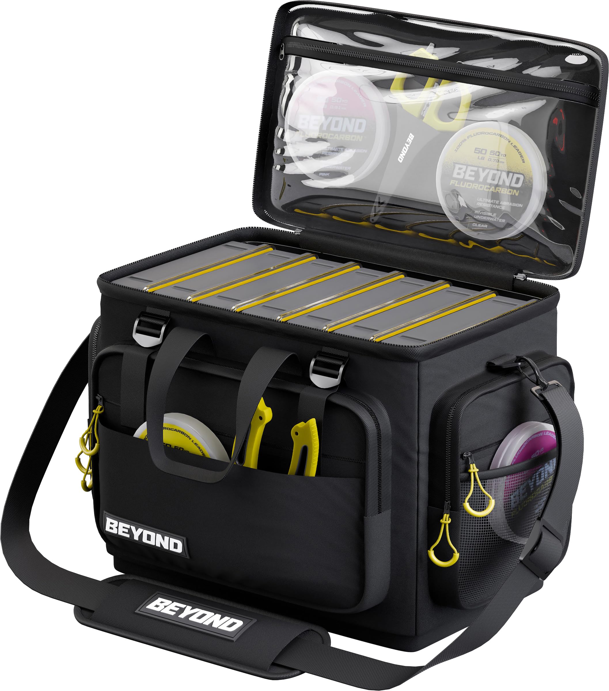 Beyond Fishing Hauler Tackle Bags - Water Resistant With Hard Molded Bottom - Perfect for Fresh Water & Salt Water Fishing Tackle Storage - Holds Tackle Boxes and Fishing Gear